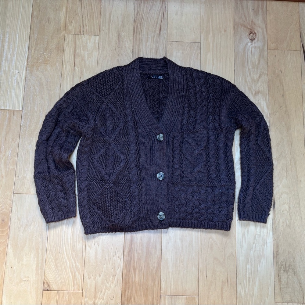 Dex Soft Brown Chunky Knit Cardigan